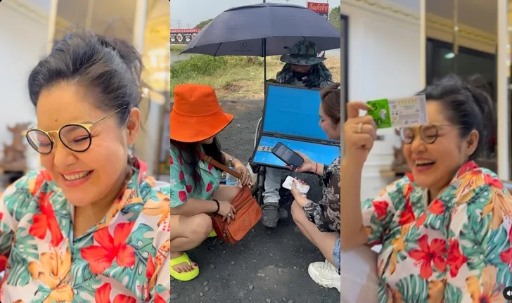 ฮาย อาภาพร ตรวจลอตเตอรี่ แล้วถูกรางวัลกว่าหลักแสน งวดนี้โชคดีสุดๆ